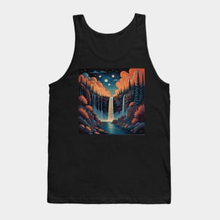 Painting of waterfall at night Tank Top